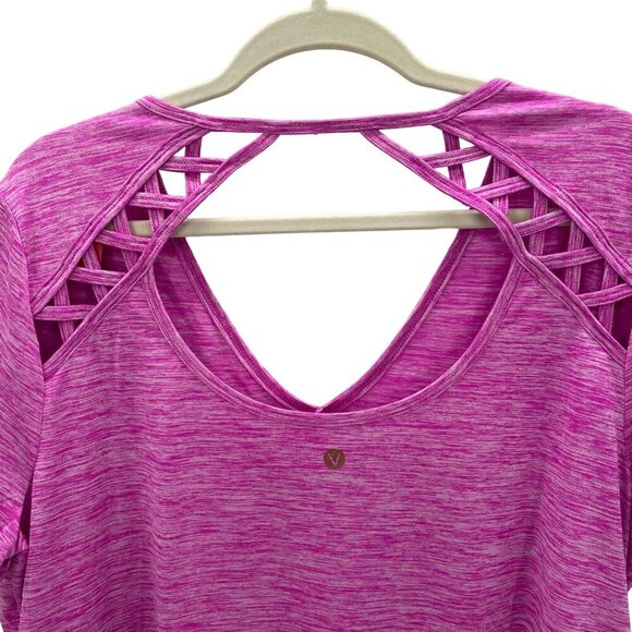 Livi Moisture Wicking V-Neck Pink Heather Top Women's Size 18/20 - Picture 4 of 5
